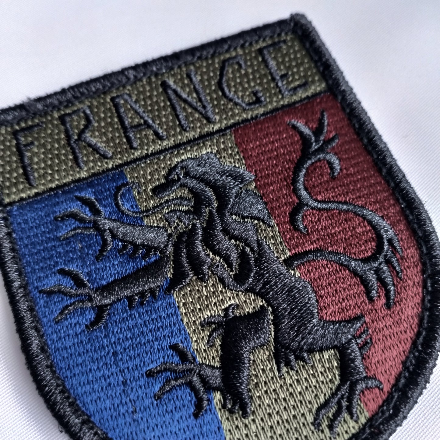 The Subdued France Lion Shield Velcro Patch